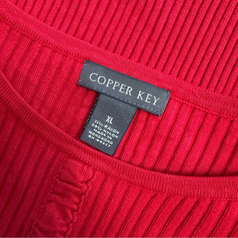 Copper Key Red Ribbed Sweater Size XL - Picture 4 of 6
